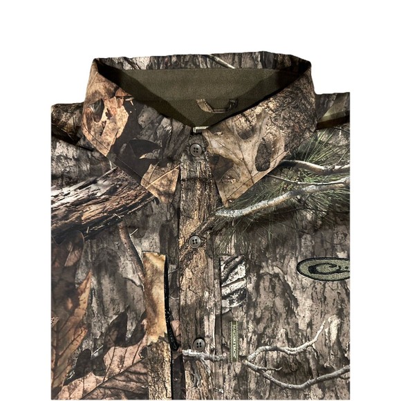 Drake Waterfowl Mossy Oak Camo Button Front Shirt Jacket Men Size 2XL - Picture 6 of 10